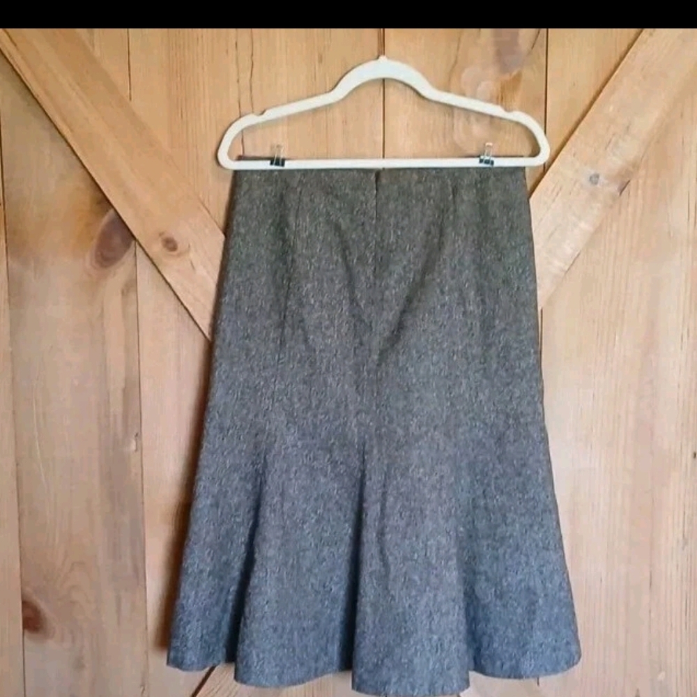 Robert Rodrigeuz Pleated Wool Midi Skirt